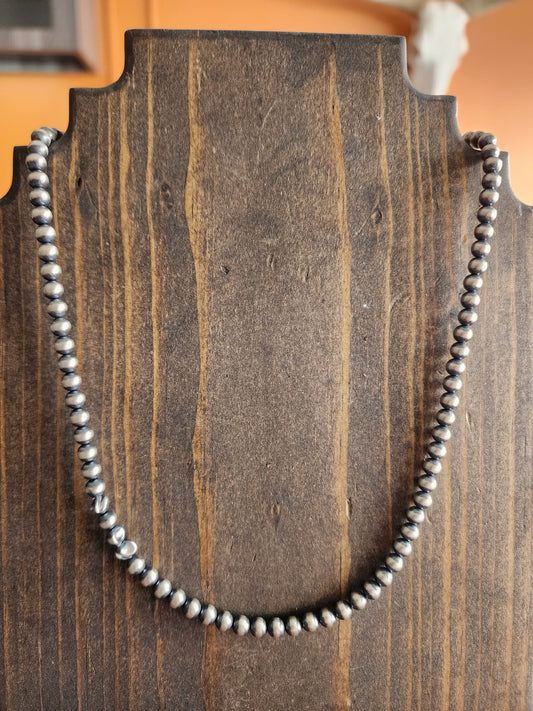 4mm Sterling Silver Beaded Necklace (Imperfect)