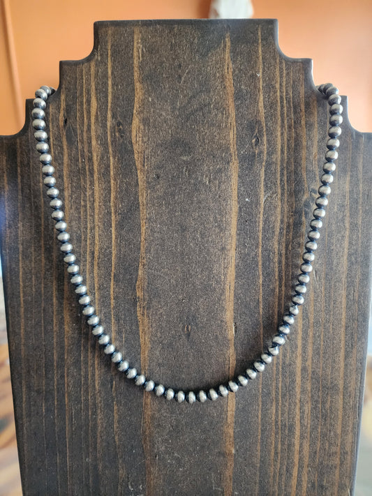 4mm Sterling Silver Beaded Necklace (Imperfect)