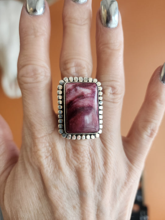 Purple Spiny Sterling Dot Accent Ring