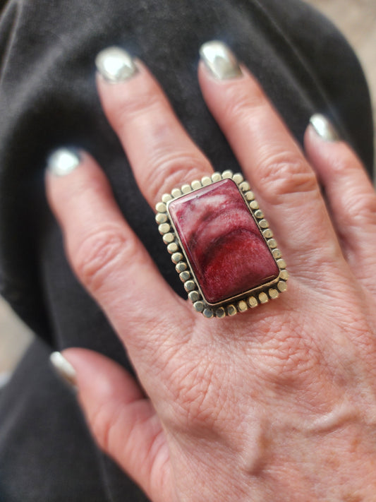 Purple Spiny Sterling Dot Accent Ring