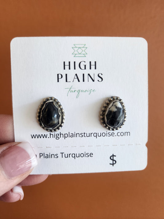 White Buffalo Teardrop Studs