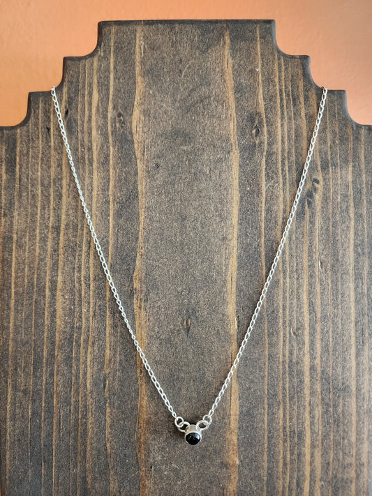 Black Onyx Dot Necklace