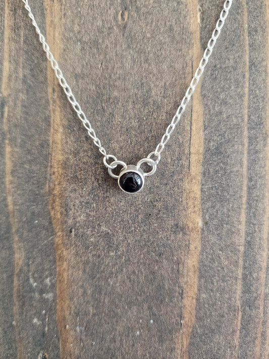 Black Onyx Dot Necklace
