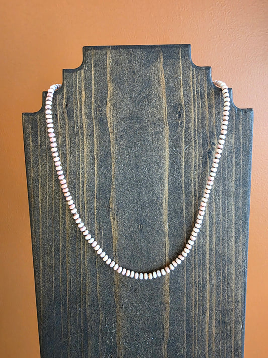 4mm Pink Conch Rondelle Necklace