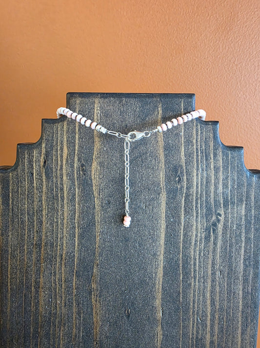 4mm Pink Conch Rondelle Necklace