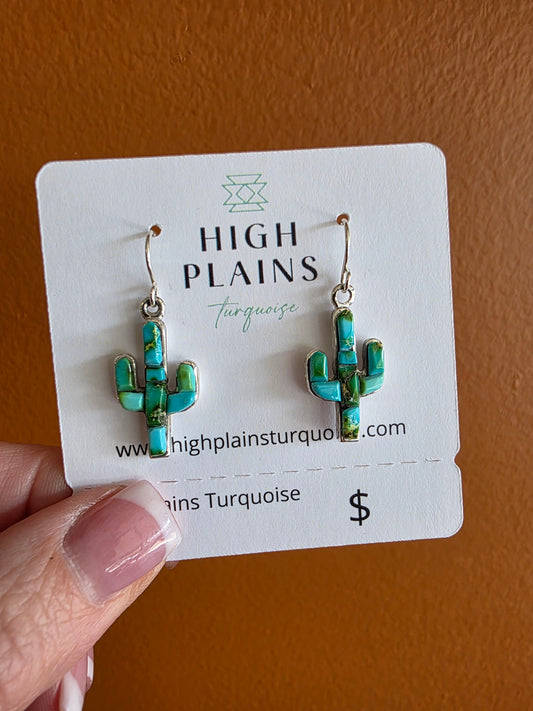 Sonoran Gold Turquoise and Sterling Silver Cobblestone French Wire Earrings