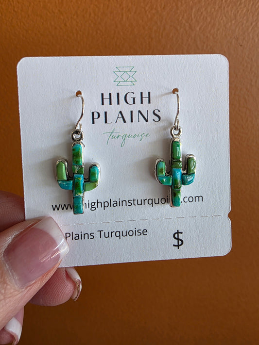 Sonoran Gold Turquoise and Sterling Silver Cobblestone French Wire Earrings
