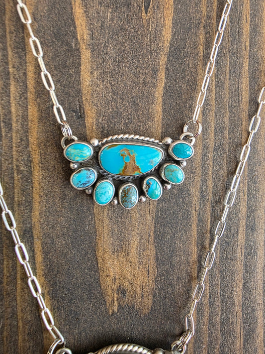 Geraldine James Kingman Turquoise Half Cluster Necklace