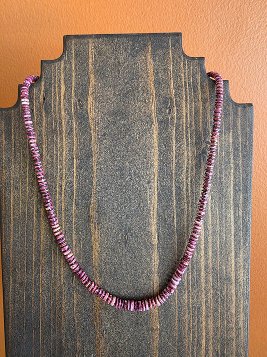 Purple Spiny Rondelle Beaded Necklace
