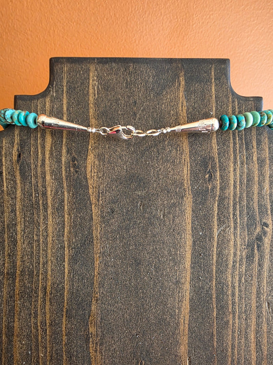 6mm Kingman Turquoise Rondelle Beaded Necklace