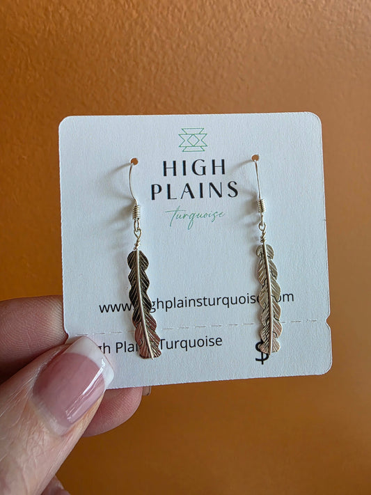 Navajo Striking Sterling Silver Feather Earrings