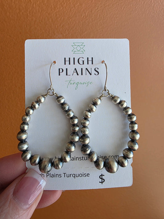 Graduated Sterling Silver Beaded Earrings
