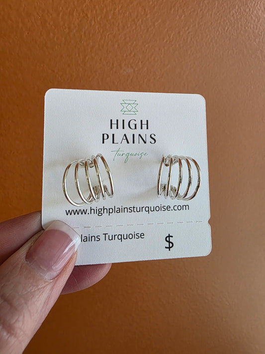 Ben Tahe Petite Open Wire Half Sterling Silver Earrings