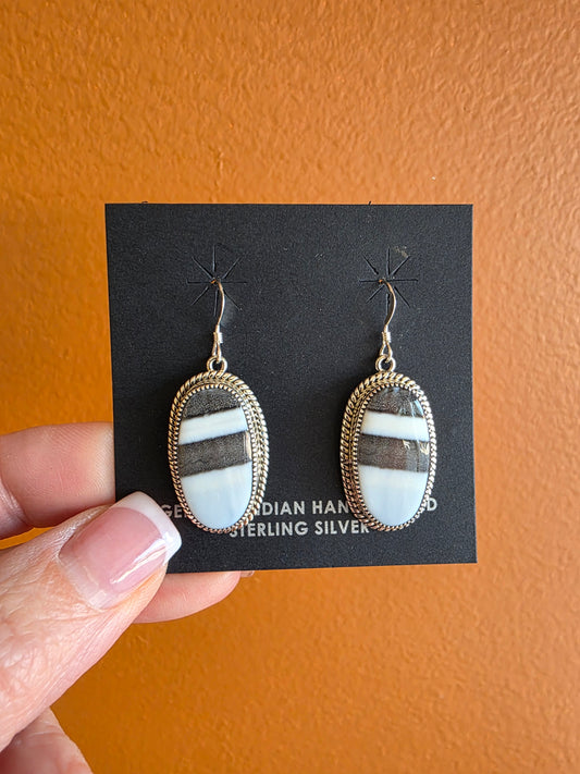 Oval Peruvian Blue Opal Earrings