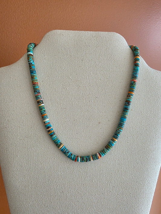 6mm Rondelle Santo Domingo Multi Bead Necklace