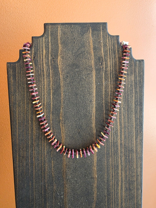 Santo Domingo Square Purple Spiny and Penshell Necklace