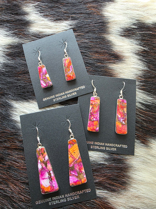 Santo Domingo Pink Dahlia Slabs with Sterling Silver Bezel