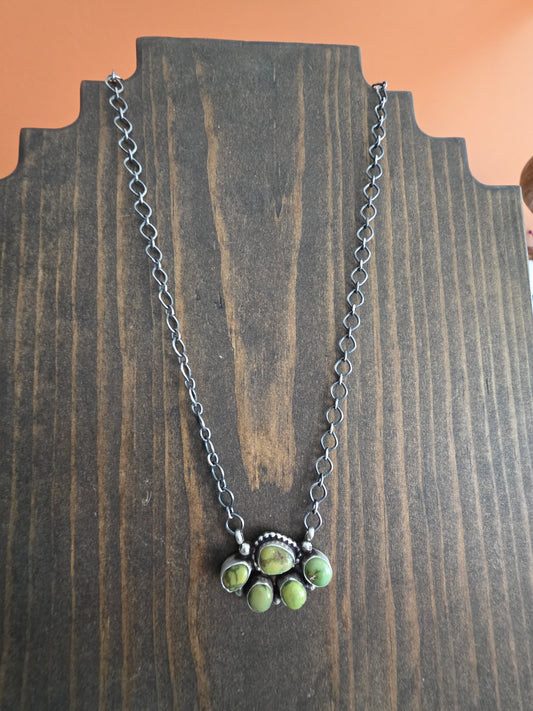 Sonoran Gold Turquoise Half Cluster Necklace