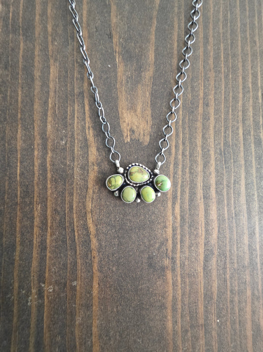 Sonoran Gold Turquoise Half Cluster Necklace