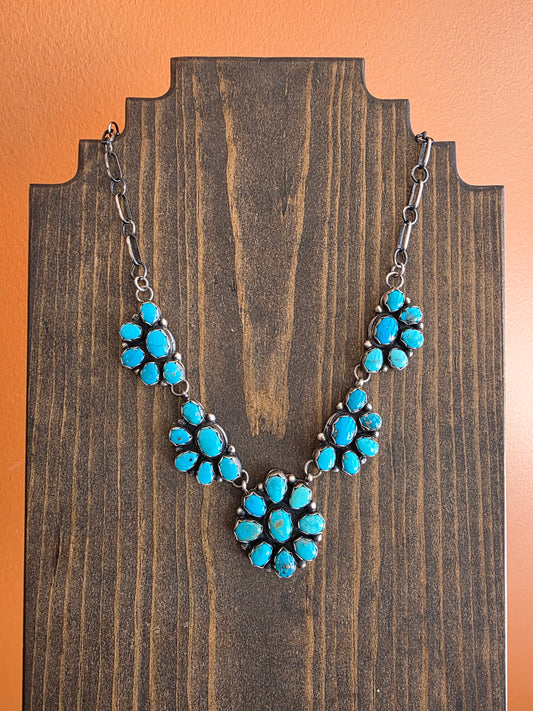 Ella Peter Kingman Turquoise Cluster Statement Necklace