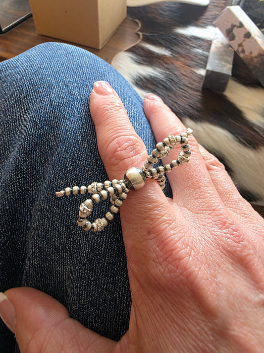 Petite Sterling Silver Bowtie Bling Ring