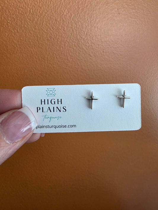 Sterling Silver Cross Earrings