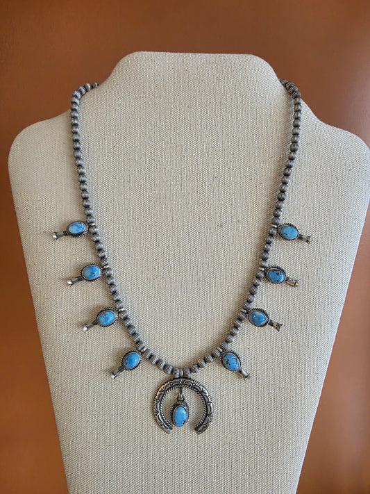 Golden Hills Turquoise Squash Blossom Necklace Set