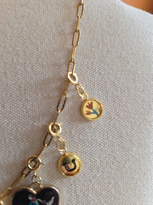 Hand Painted Mini Round Charm (various styles available)