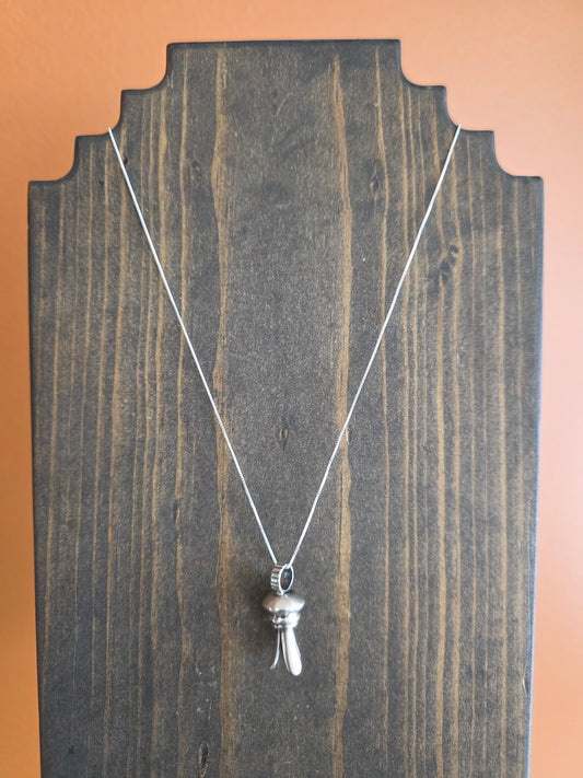 Sterling Silver Squash Blossom Pendant Necklace