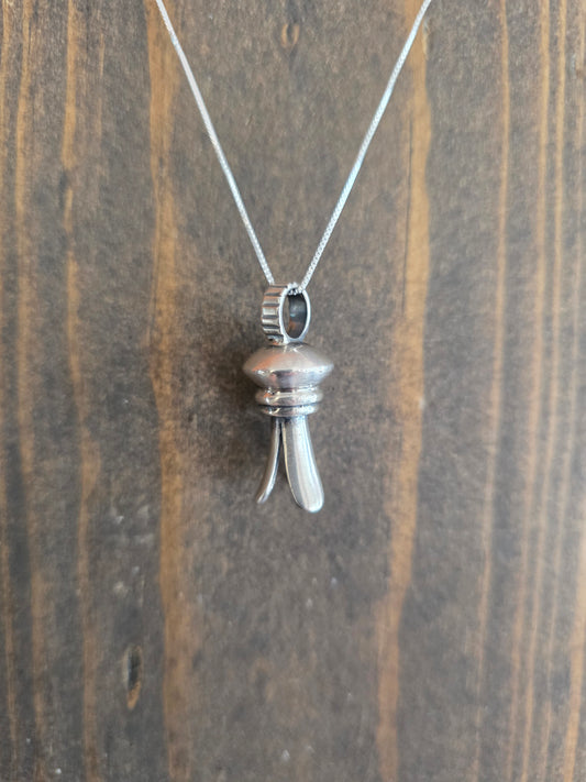 Sterling Silver Squash Blossom Pendant Necklace