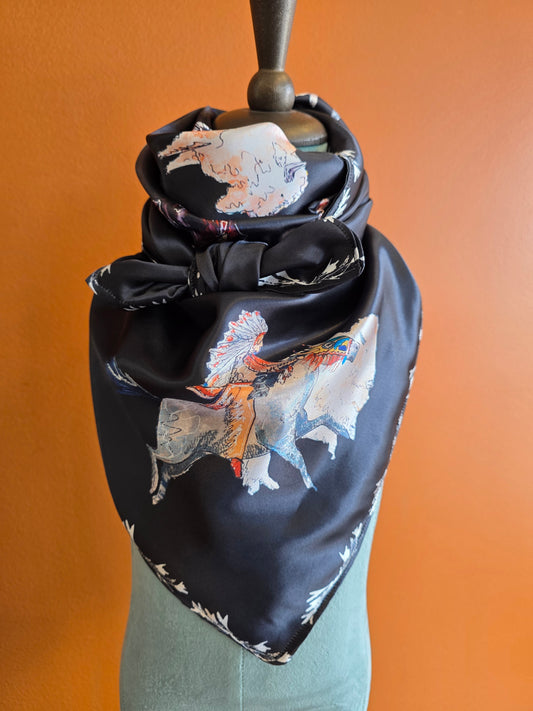 Satin White Buffalo Wild Rag -33"
