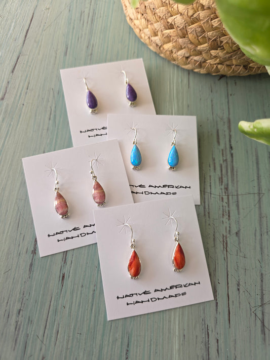 Elsie Armstrong Petite Teardrop Earrings (Assorted Stones)