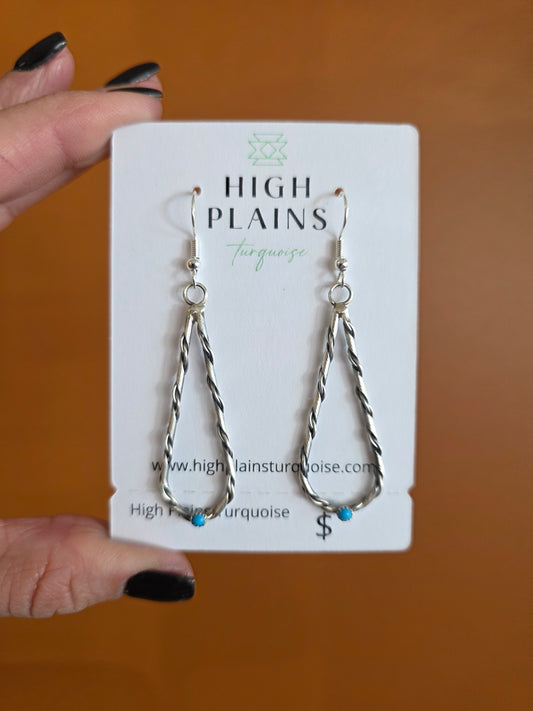 Sterling Silver Twisted Rope Teardrop Earrings
