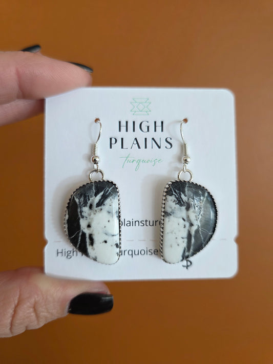 Navajo Contemporary White Buffalo Earrings