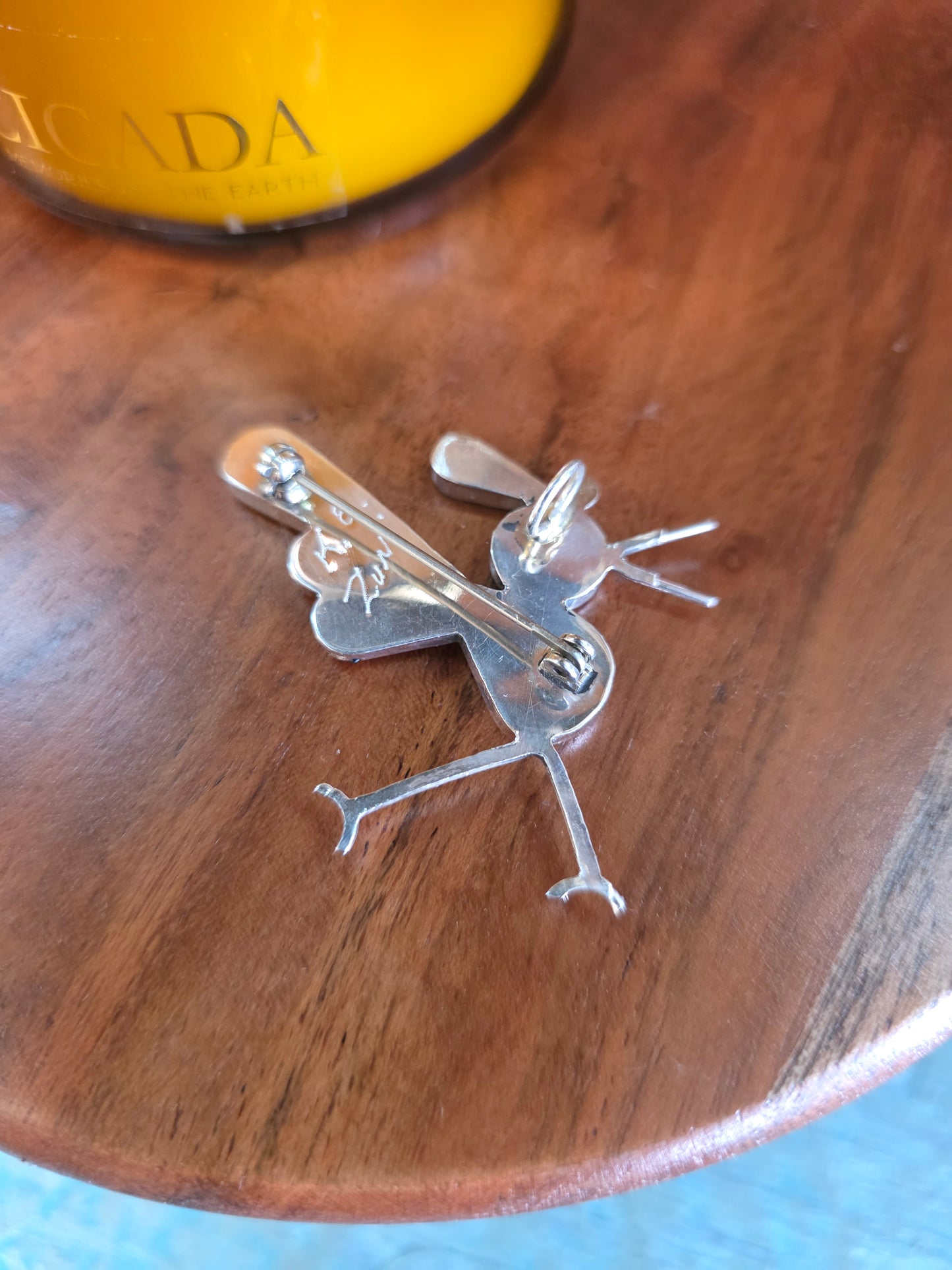 Zuni Roadrunner Inlay Pin/Pendant