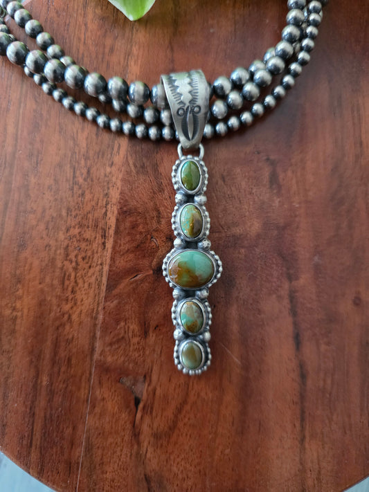 5-Stone Royston Turquoise Pendant