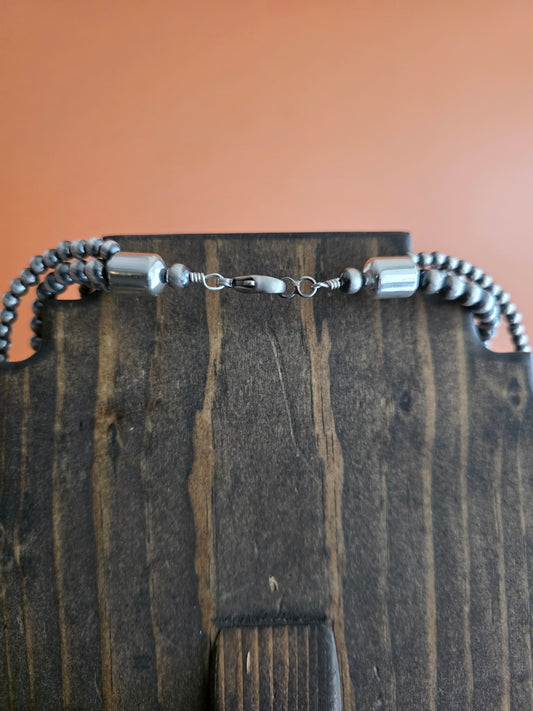 3-Strand 4-6mm Sterling Silver Necklace - 18"
