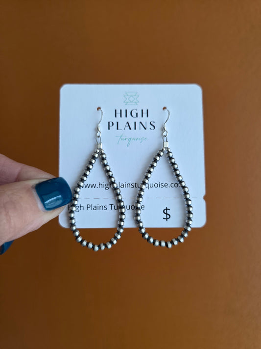 3mm Sterling Silver Teardrop Bead Earrings