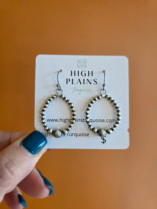 Sterling Silver Graduated Round Bead Earrings