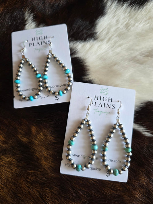 5-6mm Sterling Turquoise Bead Earrings
