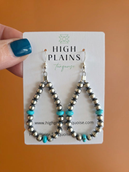 5-6mm Sterling Turquoise Bead Earrings