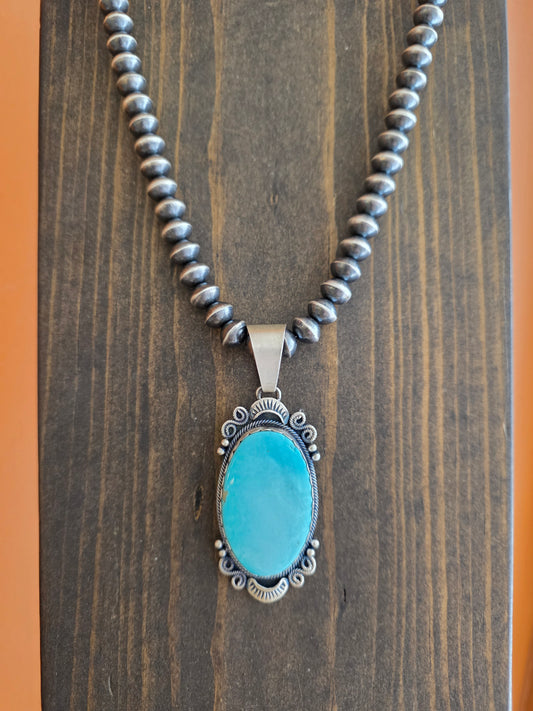 Paul Livingston Tyrone Turquoise Oval Pendant