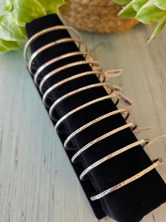 Tahe Stamped Sterling Silver Square Cuff