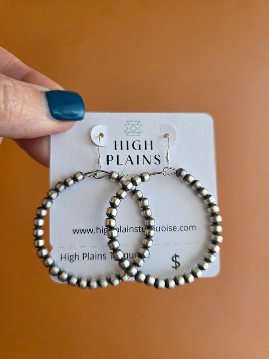 4mm Sterling Silver Bead Hoop Earrings