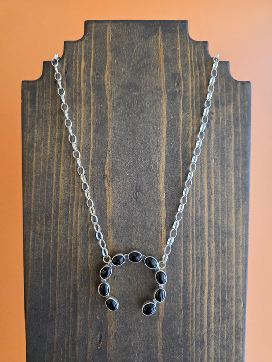 9-Stone Black Onyx Naja Necklace