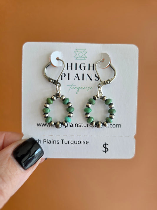 Santo Domingo 3-4mm Sterling Turquoise Mini Hoop Earrings