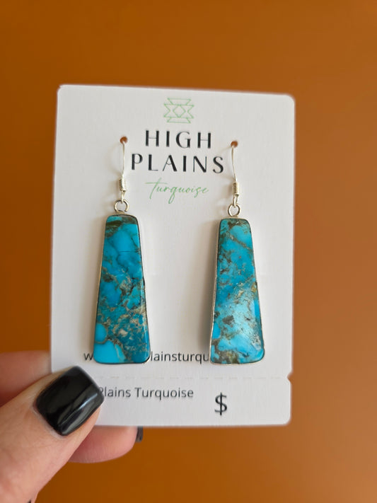 Santo Domingo Turquoise Slab Earrings
