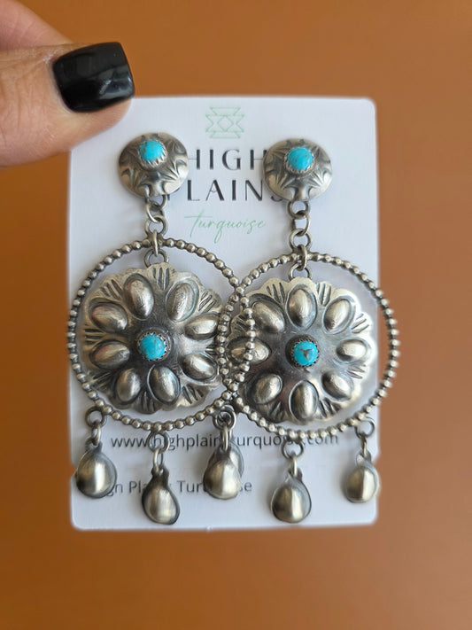 Gabrielle Yazzie Desert Flower Concho Earrings