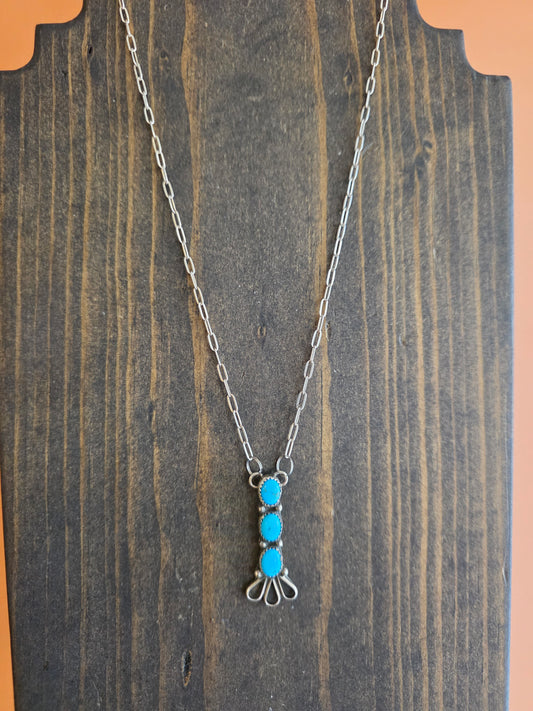 Geraldine James 3-Stone Kingman Turquoise Necklace
