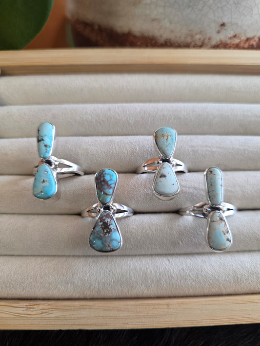 Double Stone Dry Creek Turquoise Ring